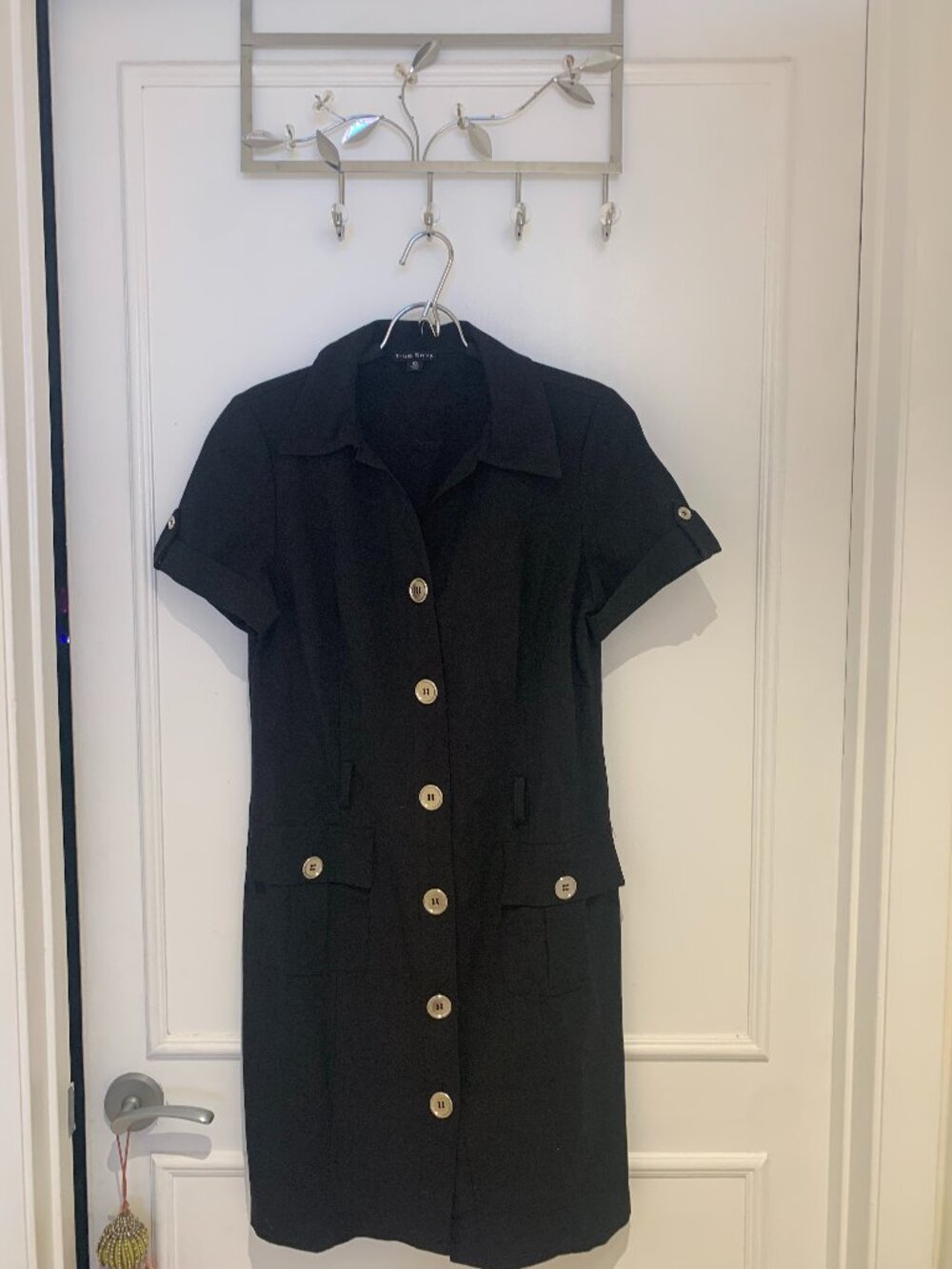 True Envy Black Dress with Gold Buttons Size 10-Gently Used